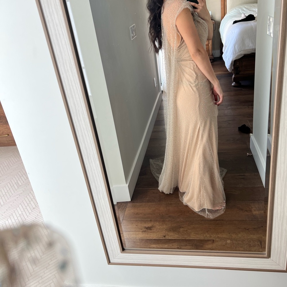 Gemy Malouf Beaded Tulle Dress